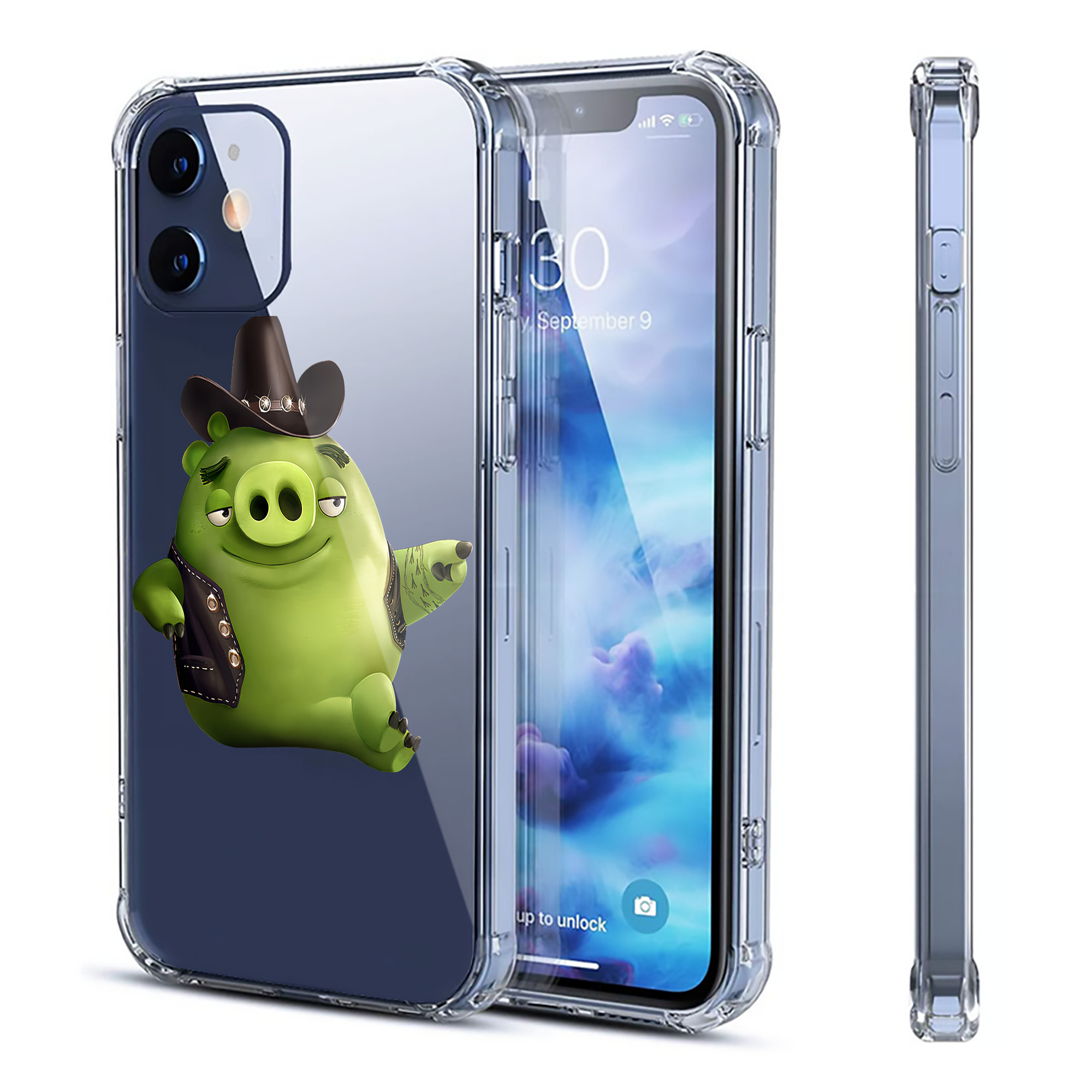 （画像用） Angry Birds アングリーバード 【iPhone 12シリーズ対応】透明スマホケース（クリアソフトケース）